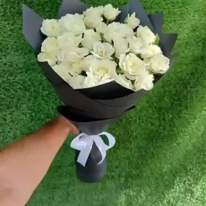Elegant White Rose Bouquet
