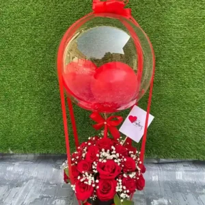 Luxury Red Rose Hot Air Balloon Box
